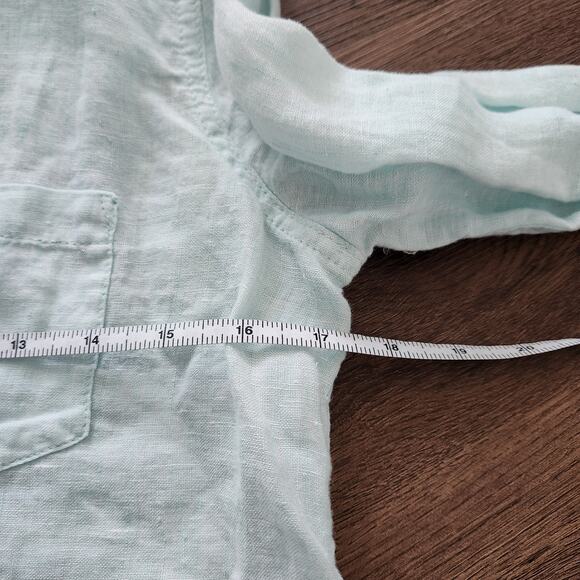 Lilly Pulitzer Linen Tunic Top XS Light Blue Beach Minimalist Retro Coastal - Picture 7 of 8